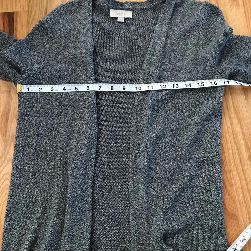 LOFT Outlet Long Line Grey Cardigan with pockets size XS